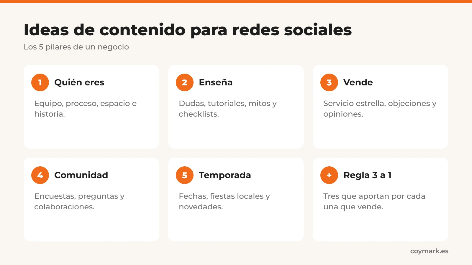 Ideas de contenido para redes sociales: los 5 pilares de un negocio